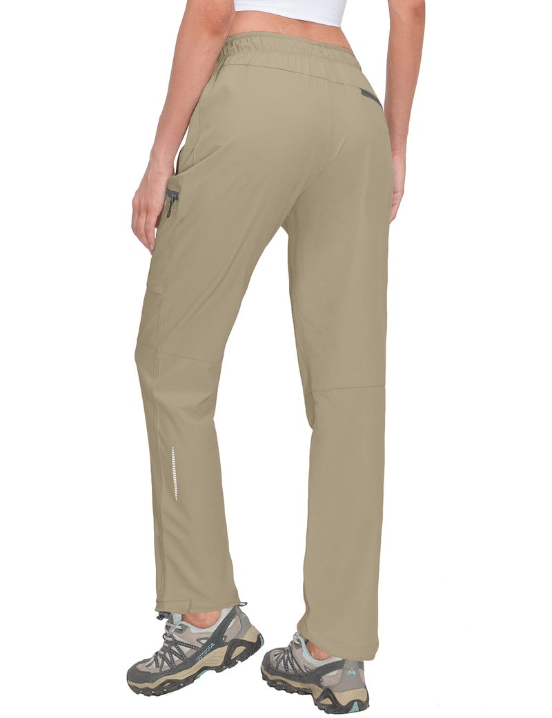 Little Donkey Andy Women's Lightweight Quick Dry Cargo Hiking Pants UPF 50+ Stretch Travel Casual Trousers Khaki XL - Image 2